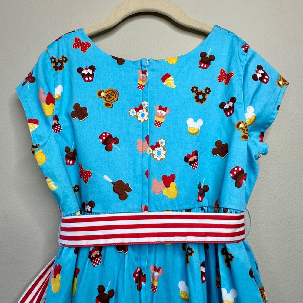 DISNEY PARKS Mickey Minnie Snacks Dress Girls L 12 Disney Dress Shop Food Icons - Picture 4 of 10
